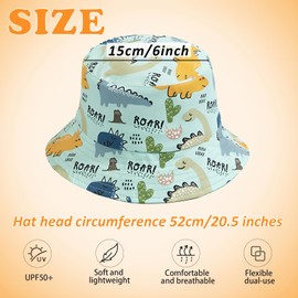 LHLZNB Baby Sun Hat 0-48 Months Toddler Sun Protection Animal Cap for Boys Girls Unisex Summer Bucket Hat with Adjustable Chin Strap UV Protection UPF 50+ ﻿ (UK, Alpha, S, M, Green Dinosaur)