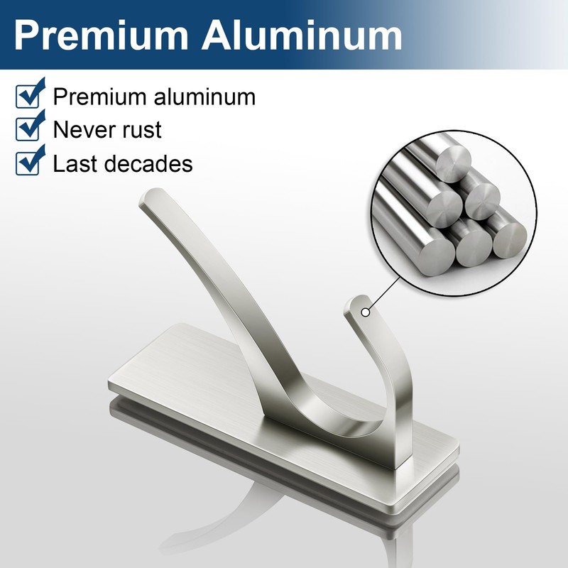 Josmimic Self Adhesive Towel Hooks: Extra Strong 13LB, Stainless Hook