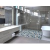 Elephantile Shower Floor Pebble Tile Blue Mosaic Tiles for Bathroom