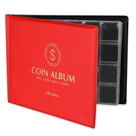 MUROAD 240 Coin Album, Euro Coins Scrapbook for Coins, Book Album Collection, Coin Holder