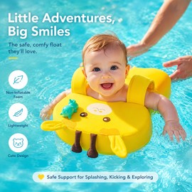 Non-Inflatable Baby Swim Float for Pool Play – Lightweight Foam Ring for Toddlers Ages 6–36 Months