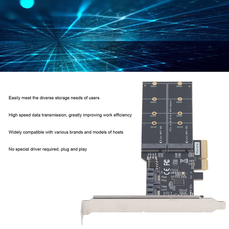 PCIE 3.0 to SATA 3 M.2 Adapter Card High Speed