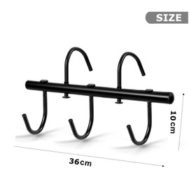 2Pcs Tack Rack with Swivel Hooks,5 Hook Portable Bridle Rack for Horse Tack Holder Stall and Fence(Black)