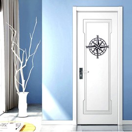TUHNHGD Nautical Decorative Metal Wall Decoration, Maritime Decoration, Suitable for Living Room, Bedroom, Bathroom and Home Wall Decoration, Large Black Metal Wall Art
