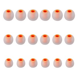 Earbud Tips Soft Silicone Earbuds Replacement Tips Fit for in-Ear Headphones(Inner Hole from 3.8mm - 4.2mm Earphones) 9 Pairs S/M/L,Transparent Orange