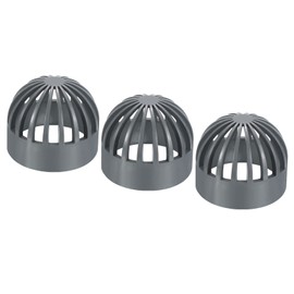 PATIKIL 75mm ID Atrium Drain Grate Cover, 3 Pack Round Outdoor UPVC Sewer Drain Pipe Fitting Adapter for Drainage System, Gray