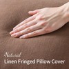 MIULEE Decorative Throw Pillow Covers Neutral Linen Fringe Throw Pillows