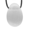 Lebensquelle Plus Selenite drop pendant, drilled tumbled stone pendant with