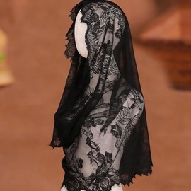 Mantilla católica para la iglesia y la misa latina, velo de encaje floral, velo de boda para capilla para mujer