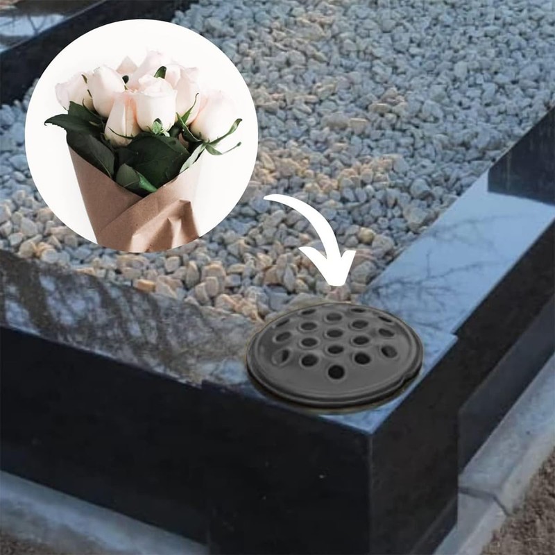 POFET 2PCS Grave Flower Pots Plastic Grave Flower Holders With
