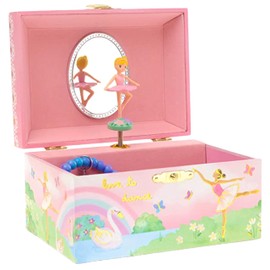 Jewelkeeper Ballerina Jewelry Box Music Box for Girls with Swan Lake Tune - Pink Jewelry Chest for Kids with Twirling Doll and Keepsake Storage