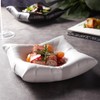 White Ceramic Square Dinner Plate Pillow Shaped, Simple and Vivid