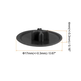sourcing map 40 Pieces Screw Cap Covers 17 x 4 mm Plastic Screws Decoration Cover for Phillips Cam Mounting Nut Self Tapping Screw Black