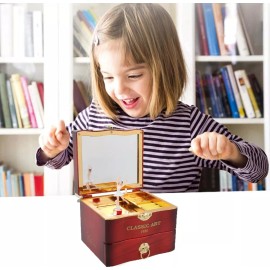 Hooyax Joyero Octogonal De Niña Bailarina Con Espejo De Cajón