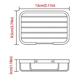 Black Adhesive Soap Bar Holder for Shower Wall, Self Draining Soap Dish Container with 2 Hooks, Stainless Steel Shampoo Sponge Tray Case Box Sink,Holders and Dispenser,Bathroom Accessories