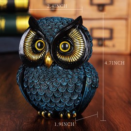 Owl Figurines Resin Statue Home Decor Sculptures Ornament for Bookshelf Living Room,Housewarming Gift