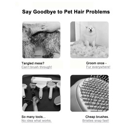 Adjustable Pet Grooming Brush for Cats and Dogs – Self-Cleaning Slicker Comb, No Hair Clogging, One-Click Fur Removal, Gentle Dematting & Undercoat Care for Long & Short Hair