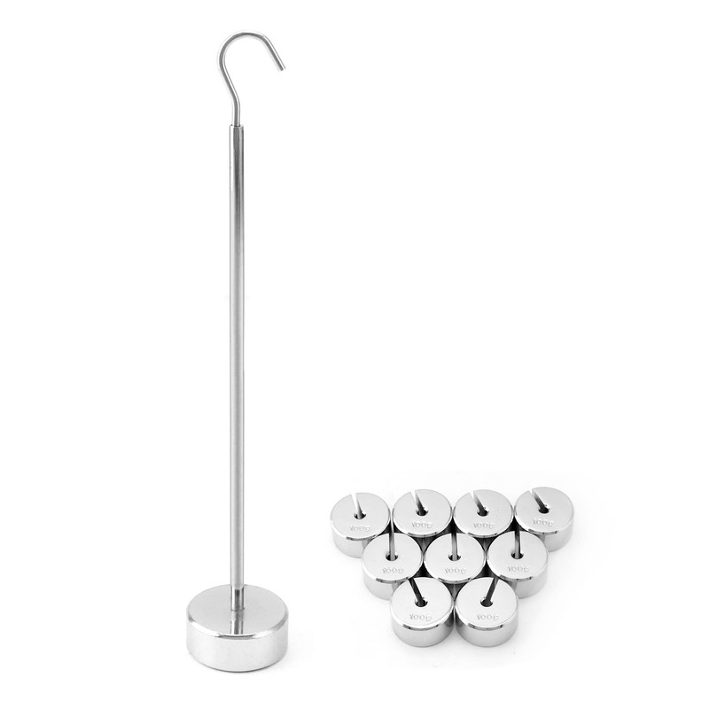 QWORK Lab Slotted Mass Set, 2 Set of Chromium-Plated Metal