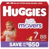 Huggies Little Movers Diapers, Size 7-41+ Pounds (88 Count)