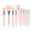 Set profesional de 12 piezas brochas para maquillaje (Coral Pink)