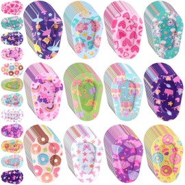 Panelee 60 Parches Adhesivos de Ojos para Niños Parches para Ojos de Material Transpirable a Granel, Vendajes Adhesivos de Diseños Coloridos y Divertidos de Algodón de Bloqueo de Luz, 12 Estilos