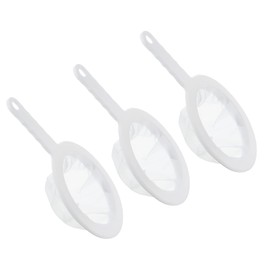 PATIKIL 9"x6" Food Filter Strainer, 3 Pack 450 Mesh Kitchen Mesh Filters Strainers Fine Mesh Sieve with Handle for Filter Juice Coffee Soy Milk, White