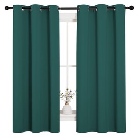 NICETOWN Thermal Insulated Solid Grommet Blackout Curtains/Drapes/Panels for Dining Room (Hunter Green, 1 Pair, 42 by 63-Inch)