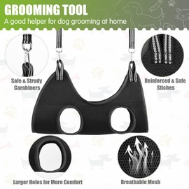 Autrucker Pet Grooming Hammock, Cat Grooming Hammock, Dog Grooming Hammock Kit, Pet Nail Trimming Harness, Pet Bathing Shower Supplies, Dog Grooming Sling (S, Black)