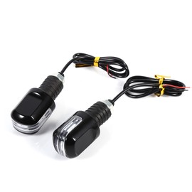 1 Pair of Motorcycle 7/8'' Handle Bar End 6 LED Turn Signal Indicator Amber Light