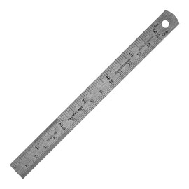 Pacific Arc 6 Inch Stainless Steel Ruler with Inch/Metric Conversion Table