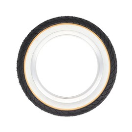 Tire 12 1/2" x 2 1/4" Slick White Wall TIRE W/Yellow Line, for Lowrider Classic Kids Bikes Bicycles