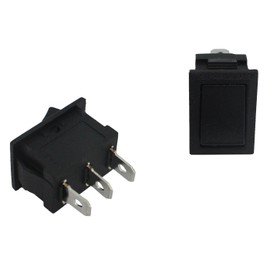 Lumonic 5 x Plastic Rocker Switches Toggle Switch 21 x 15 mm in Black I with a 4.8 x 0.8 mm Plug Flat Connector I Suitable for 250 V 3 A