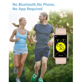Cloudpoem Fitness Tracker No Bluetooth No APP/Phone Required, Fitness Watch for Men Women Parents Pedometer Watch with Sleep Tracker Steps Counter Alarm Clocks IP68 Waterproof (Pink)