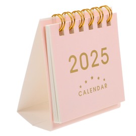 DIYEAH 2025 Desk Calendar Academic Calendar Standing Desk Calendar Desktop Calendar Stand Calendar Decorative Office Calendar 2025 Small Desk Calendar Desk Calendar 2025 Pink Paper