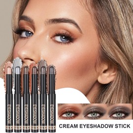 Pencil Eyeshadow Stick, Cream Eyeshadow Stick Set, Matte Shimmer Brightener Smudge-Resistant Makeup Set Pens for Women Birthday Dating Party Wedding