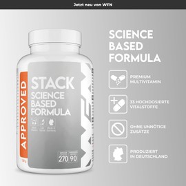 WFN Approved Stack - Multivitamin Komplex - 270 hochdosierte Kapseln - Essentielle Vitamine und Mineralstoffe - Vegan und ohne Zusätze - Produziert & Laborgeprüft in Deutschland