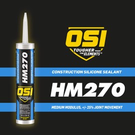 OSI HM270 Construction Silicone Sealant Clear, 10 Fl Oz, Cartridge, 0.763 CDM
