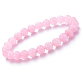 Jovivi Rose Quartz Crystals Bracelet for Women,8mm Natural Pink Gemstone Beaded Healing Bracelet Womens Crystal Jewellery Gifts Christmas Birthday