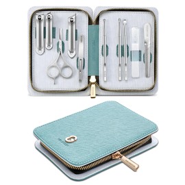 MR.GREEN Kit de Manicura 10 En 1, Cortaúñas Alemán de Acero Inoxidable, Kit Profesional para El Cuidado Personal de Las Uñas, Kit de Manicura Y Pedicura, Kit de Viaje Portátil con Un Exquisito Estuche