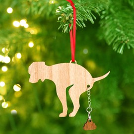 Lemicin Pet Dog Christmas Ornament, Wooden Christmas Tree Decorations Naughty Quirky Friends Family Indoor Home Gifts 2025 Naughty Funny Christmas Ornaments Gift