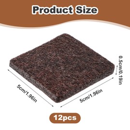 12Pcs Square Felt Furniture Pads, Self Adhesive Square Furniture Felt Pad 2 inch x 2 inch Cuttable Anti Scratch Floor Protectors Surface Protector for Hardwood Cabinet Laminated Floor Tile