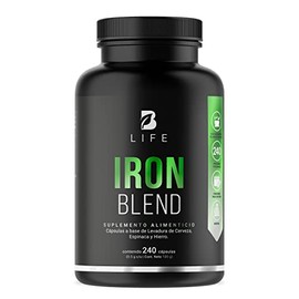 Hierro de 240 Cpsulas con Levadura de Cerveza y Espinaca. Ingredientes naturales. Iron Blend B Life.                                                  