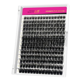 VEYESBEAUTY Lash Clusters Fluffy Individual Lash Extensions Xtreme 3D Layered Volume Eyelashes Thin & Invisible Band Wispy Faux Mink Lash Newbie's Five-Second Mixed Length 10-18mm