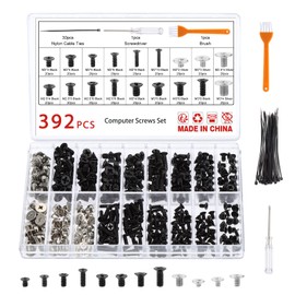 Gueenky 392 Piece Laptop Computer Screws Set, M2 M2.5 M3 PC Screws Assorted Set Flat Head Computer Screws 2-10 mm, 18 Sizes Replacement Screws for SSD Laptop Notebook with Screwdriver