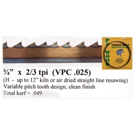 Timber Wolf Bandsaw Blade 115" x 3/4" x 2/3 TPI Alternate Set