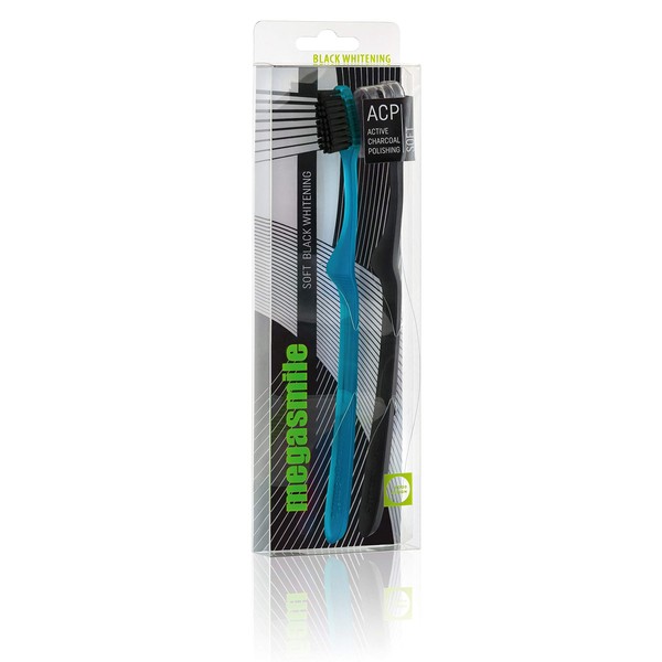 Black Megasmile Whitening Toothbrushes (Duo Pack)