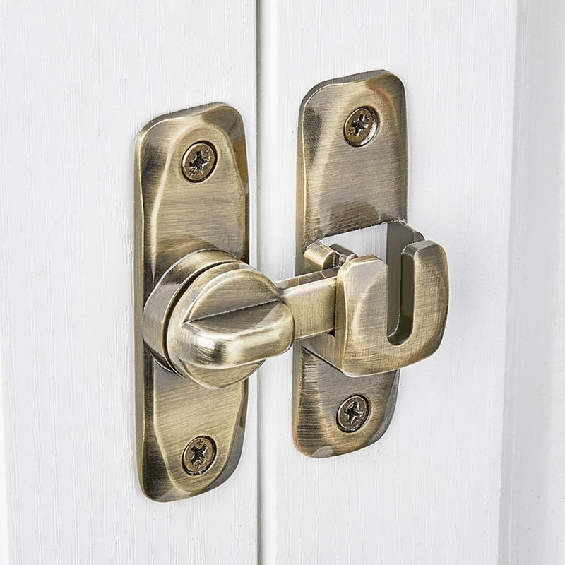 INIRET Barn Door Latches,Bronze 90/180 Degree Gate Lock,Zinc Alloy Right