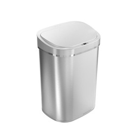 Motion Sensor Trash Bin 21 Gallon and 13 Gallon, Automatic Touchless Infrared Motion Sensor Trash Can, Heavy Duty Stainless Steel Base Trash Bin:_21 Gallon Oval