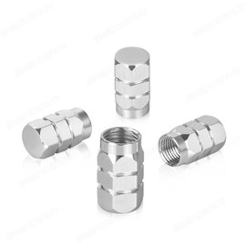 SHENKENUO 4 Pcs Auto Car Accessories Wheel Tire Valve Caps Tyre Stem Cover Parts Silver