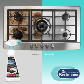 Dr. Beckmann, Limpiador de acero inoxidable, Superficies Brillantes, Mate y Cromadas, Remueve Grasa y Huellas Dactilares, Fórmula Espumosa, Calidad Alemana, 250 ml